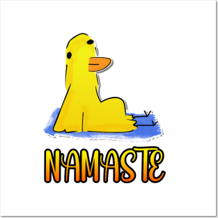 Namaste Duck Funny Yoga Posters and Art